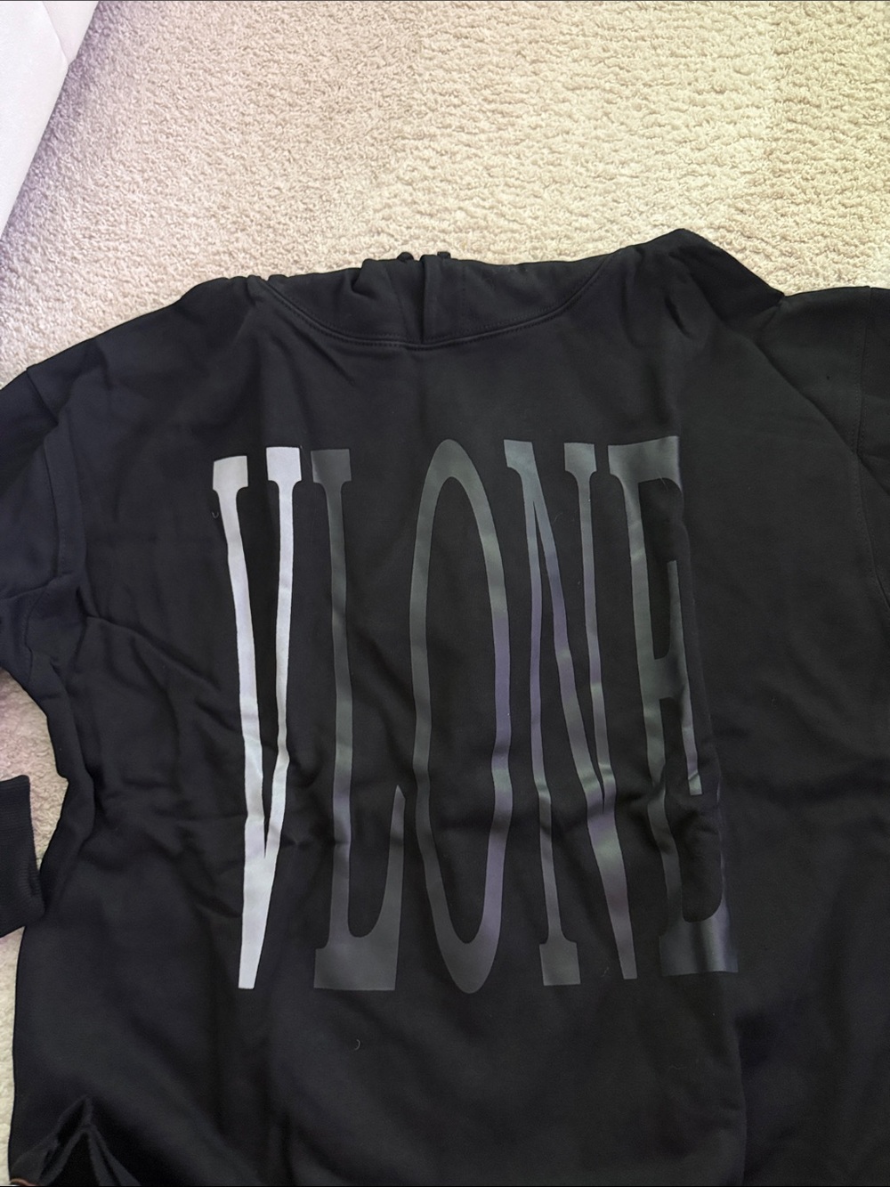 VLONE Black Oversized Logo Hoodie for men and women size L